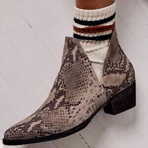 “NEW” Free People Snake Charm Double V Ankle Boot